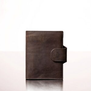 Women's rich brown leather Rosalind purse, designed with full-grain leather, a secure clip closure, and spacious storage.