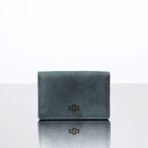 Men’s Harrington Pouched Cardholder in blue. Elegant craftsmanship, smooth leather, and ample space for cards and essentials.