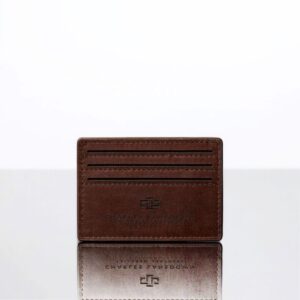 Men’s Mansfield V6 Cardholder in rich brown. Elegant leather design with 7 card slots, slim profile, and premium craftsmanship.