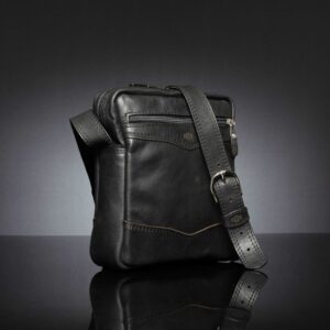 Back view of the black Montrose Sling Bag, showcasing rear zippered compartment and secure storage.