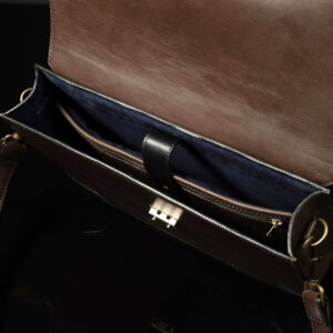 Interior of Svelte Laptop Bag, featuring a padded 15" laptop compartment and multiple pockets for organized storage.