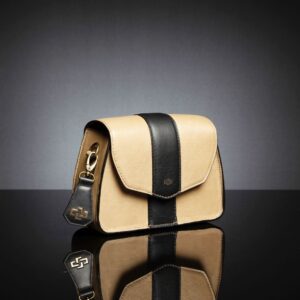 Women's Belle genuine leather bag in tan, displayed with the detachable top handle and sling strap removed.