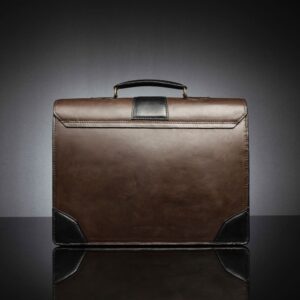 Back view of the Svelte Laptop Bag, featuring its clean, minimalist look with smooth leather detailing.